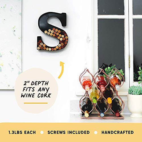 Metal Wine Cork Holder Letters A to Z Modern Housewarming Gift, Home Bar Decor, Wine Gift