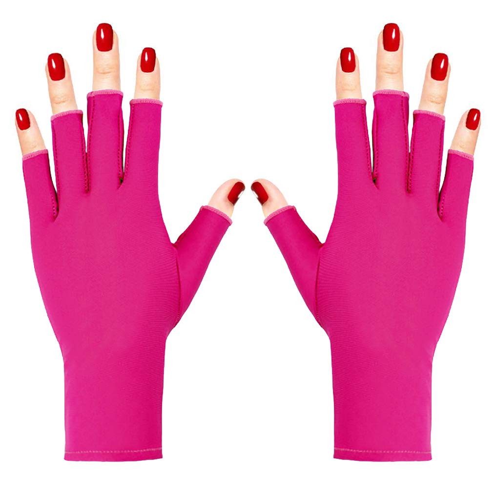 Pimoys Anti UV Gloves for Nail Lamp - UV Protection Fingerless Gloves for Gel Nail Lamp