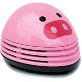 discoGoods Annoyed Prints Emoticon Pattern Battery Operated Desktop Vacuum Cleaner Mini Dust Cleaner (Pink pig)