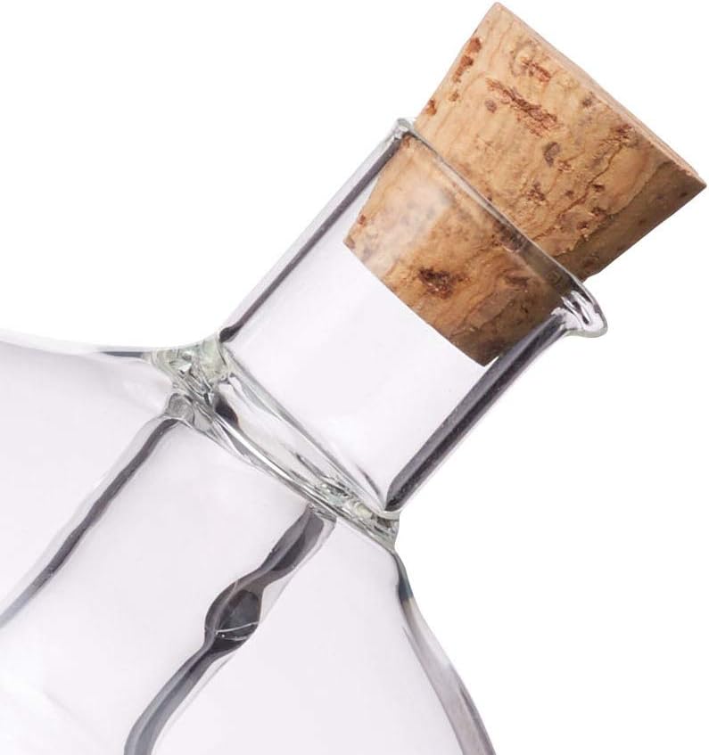 KitchenCraft World of Flavours 2-in-1 Round Olive Oil Dispenser and Vinegar Bottle - Clear Glass, 8.5 x 12 x 1.5 cm - Image 5