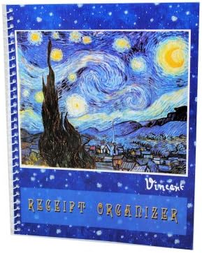 Van Gogh Receipt Organizer Spiral Bound Budget Book Purchase Record Bill Keeper