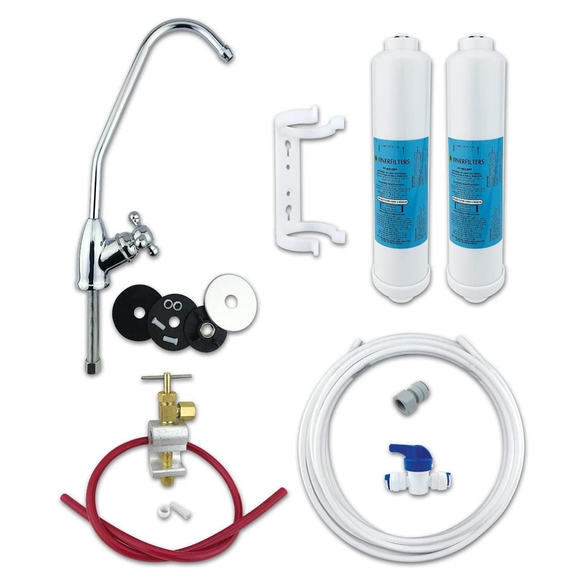 Under Sink Drinking Water Filter Kit System Including Tap and Accessories - Finerfilters CLASSIC FF-6010PF (Bobble + Extra Filter)