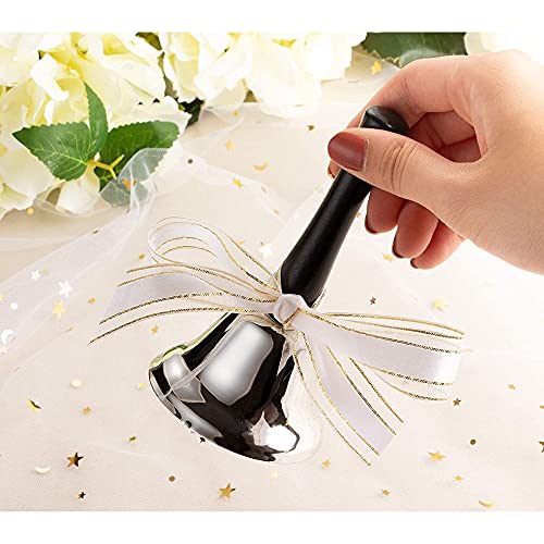 Juvale 12Pack Set Silver and Gold Steel Service Handbells with Black