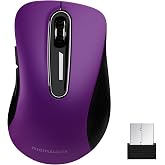 memzuoix 2.4G Wireless Mouse, 1400 DPI Computer Mice with USB Receiver, Portable Wireless USB Mouse Battery Powered Cordless Mice for Laptop, PC, Desktop, 5 Buttons, Purple