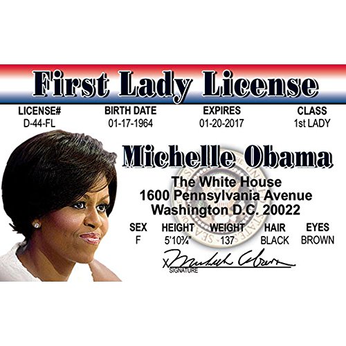 Signs 4 Fun NPID44W Michelle Obama's Driver's License