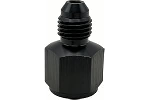 FYWZ 6AN Female to 4AN Male Flare Reducer Adapter, Aluminum 6AN to 4AN Flare Reducing Hose Union Fitting Thread AN6 (9/16-18) to AN4 (7/16x20) - Black
