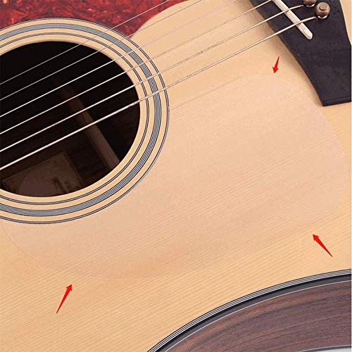 Vencetmat Clear Silica gel Adsorption Without Glue Acoustic Guitar Pickguard With Microfiber Polish Cloth Included(Clear Bird)