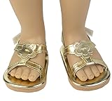 Springfield Collection by Fibre-Craft - Gold Sandals - Fits All 18-Inch Dolls - Mix and Match - For Ages 4 and Up