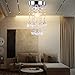 Dixun Modern Mini Chandelier Crystal Chandelier Lighting Flush Mount Ceiling Light Fixture Chandelier Light for Hallway Passway Bedroom Living Room Bathroom(Silver)