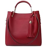 YNIQUE Women Designer Handbags Tote Purse Shoulder Bags, Red-s, Medium