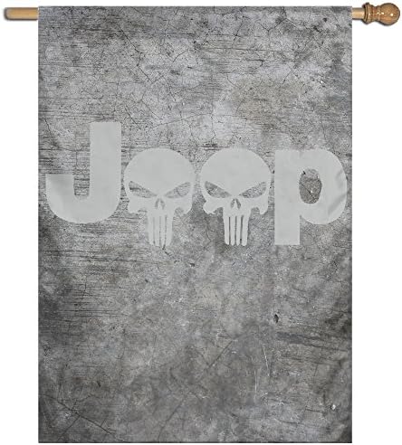 Smooth Retangular Flag Banner Jeep With Punisher Skull Symbol Hardcore Offroad Flag Sing Layer 27"x37"