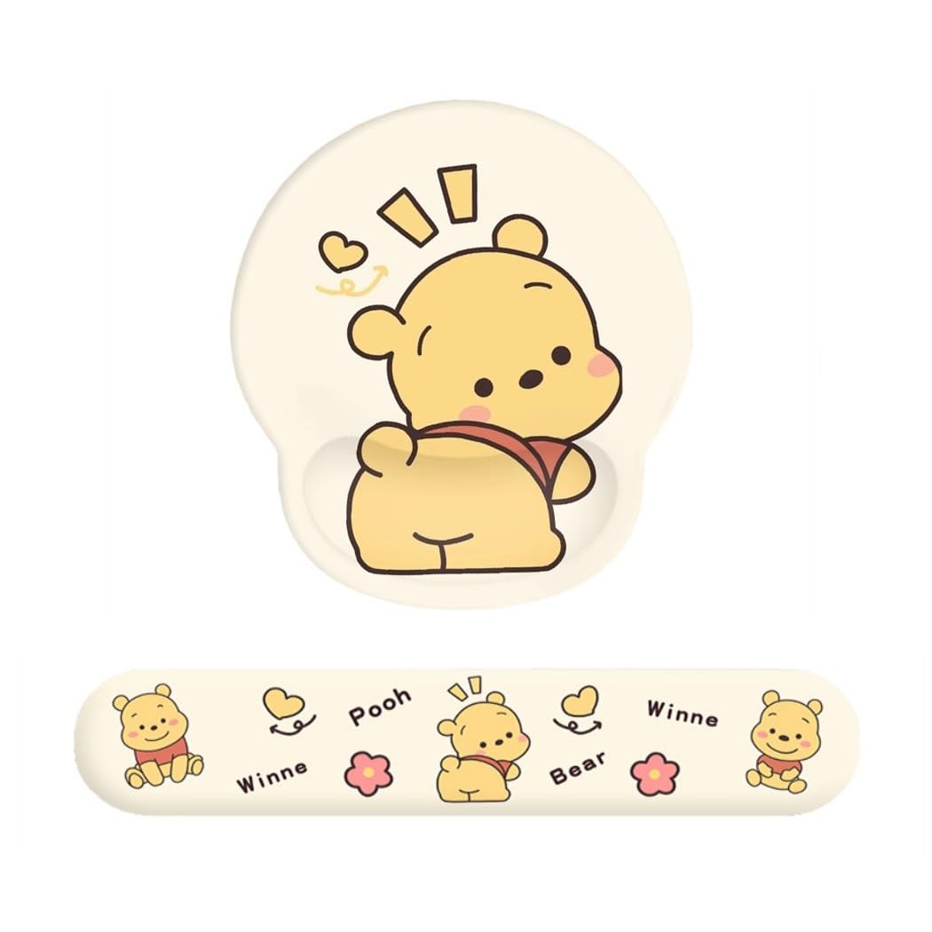 Photo 1 of Teanea Cute Non-Slip Mouse Pad with Wrist Rest and Keyboard Wrist Support Pad for Desk Typing Gaming Home Office, Bear