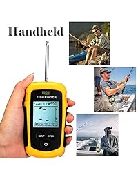Lucky Wireless Fish Finder Portable Fish Finder for Boat Fishing Anti UV LCD Display Sonar Sensor Transducer Depth Finders for Kayak Ice Fishing Sea Fishing Canoes Fishing