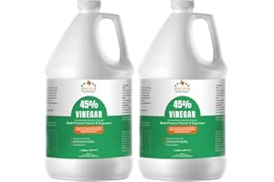 FIVE STAR MATERIALS RESOURCES 45% Vinegar Concentrated | White Vinegar for Cleaning and Garden | Home, and Outdoor Pure | Max Performance 7X Power | with Instructions (2 Gallon (256 fl oz))