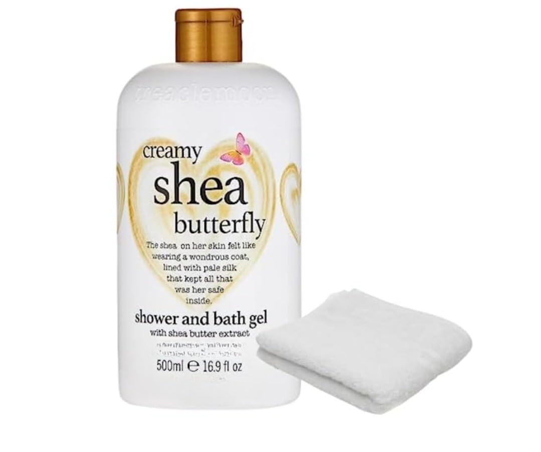 Treacle Moon Creamy Shea Butterfly Shower & Bath Gel (500ml) with Bath Washcloth (Unscented) — image 1