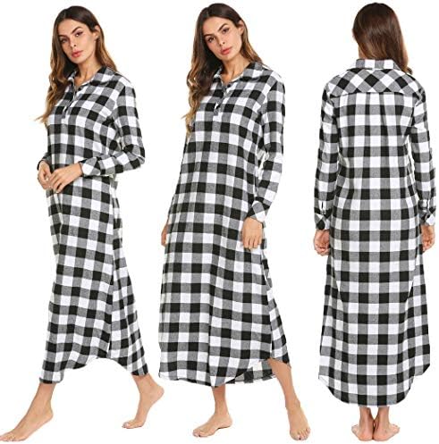 Jingjing1 Women Long Sleeve Hoodie Sleepwear Zip-Front A-line Bathrobe Long Robe