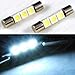 ZHOL SUPER BRIGHT White Vanity LED Light Bulbs Mirror Fuse Sun Visor 3-SMD 5050 Chips, 6641F (A Pair)