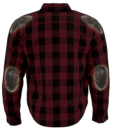Milwaukee Performance Men's Checkered Flannel Biker Shirt With Aramid (Black/Red, L)