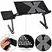 Portable Adjustable Aluminum Laptop Desk Laptop Stand with Mouse Pad Side Mount-Notebook-Macbook-Light Weight Ergonomic TV Bed Lap Tray Stand Up/Sitting-Black (without fan)