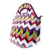 Neoprene Chevron Print Tote Bag - Insulated Waterproof Lunch Box for Kids, Women and Girls - Homwe
