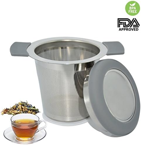 Tea Infuser,Tea Strainer - 304 Stainless Steel Loose Leaf Tea Infuser Mesh Tea Container Steep Loose Leaf Tea - Water Filter with Double Handles for Hanging on Teapots Cups to steep Loose Leaf Tea