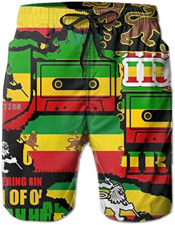 Men's Shorts Fit Drawstring Beach Shorts with Elastic Waist Pockets