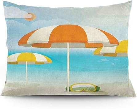 Leisure Time Kissenbezug Regenschirme An Der Kuste Thema Der