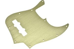 Dopro 10 Hole Modern-Style Metal Anodized Aluminium J Bass Pickguard Fits American Fender Jazz J Bass Gold