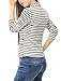 Allegra K Women Notched Lapel Button Closure Striped Blazer White M