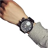 Binmer(TM)Fashion Unisex Men Women Silicone Quartz Analog Wrist Watch Big Dial Watches Black