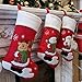 BSTAOFY 3 pcs Christmas Stockings Santa Claus Reindeer Snowman in Plaid Suit with Gift Box Socks for Assorted Xmas Tree Hanging Decor Party Ornaments Family