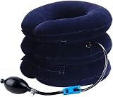 RUNZI Cervical Neck Traction Device Inflatable Neck Stretcher Blue