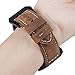 Wearlizer Bands Accessories, Premium Suede Leather Replacement Strap with Black Metal Frame and Buckle for Fitbit Blaze Special Edition Gun Metal - Brown Large