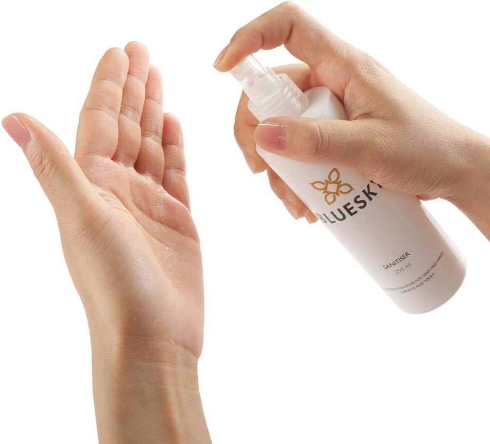 Bluesky Hand Sanitiser Spray For Nails and Surfaces, Antibacterial Cleanser, 99.9 Percent Isopropyl Alcohol, 250 ml - Image 4