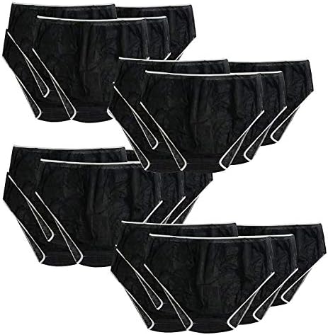jeoga Women's Non Woven Diamond Disposable Panties (Black, Free Size) - Pack of 30 Pieces