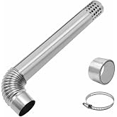 3" Stainless Steel Direct Vent Kit, Includes 3-Inch Outer Diameter Elbow and Vent Pipe, Water Heater Vent Pipe Kit for Gas Tankless Water Heater