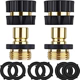 Maitys 2 Sets 3/4 Inch Garden Hose Fitting Quick Connector and 6 Pieces Faucet Rubber Gasket (2 Sets)