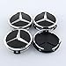 ZZHF1 Wheel Center Caps For Mercedes Benz 75mm - Raised Star Wheel Rim Insert Caps (4pcs) (Black)