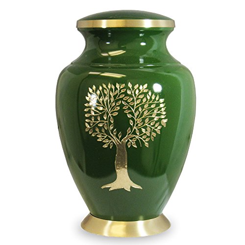 Tree of Life Classy Adult Green Urn for Human Ashes A Beautiful