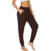 UEU Women's Cozy Yoga Joggers Pants Loose Workout Sweatpants Comfy Lounge Pants with Pockets