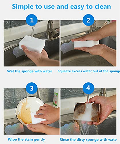Magic Sponges Cleaning Eraser,50 Pack Melamine Sponge Foam Pads,Multi-Functional Household Cleaning Kitchen Dish Sponge for Furniture,Bathroom,Bathtub, Sink,Floor, Baseboard, Wall Cleaner