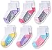 Jefferies Socks Baby Girls' Color Block Half Cushion Socks with Non-Skid 6 Pair