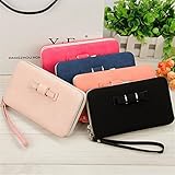 Phone clutch wallet,Charminer Women's Phone Package Bow Long Section Clutch 5.5 Inch Phone Wallets Case with a strap inside Leather Wallet for Iphone Samsung