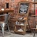 MyGift Rustic Burnt Wood Chalkboard Easel with 3-Tiered Display Shelves