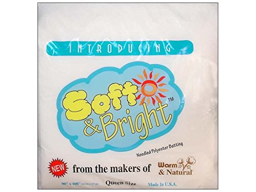 Warm Company 4 oz Soft & Bright Polyester Quilt Batting, 90" by 108", Single Pack of 4