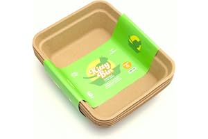 GENERIC Kitty Bin Disposable Litter Boxes for Cats | Large Biodegradable Litter Box 17.5 x 4 x 10.5 Inches | Rabbit, Hampster,Guinea Pig Litter Box - 6 Count