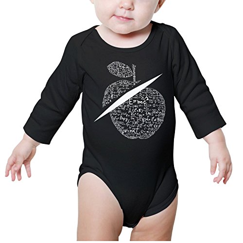 DSKFJAEI77E Physics Equation Apple Long-Sleeve Creeper Newborn Onesies Funny Black
