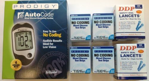 Prodigy Autocode Talking Glucose Meter with 100 Count Test Strips and 100 Lancets - Prodigy Starter Kit