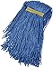 Amazon Basics Cut-End Cotton Commercial String Mop Head, 1.25 Inch Headband, Large, Blue, 6-Pack