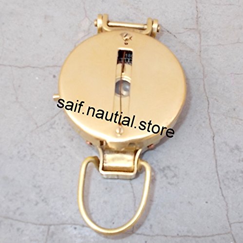 Vintage Old Style Military Compass Nautical Pocket Shiny Brass Navigational Instrument